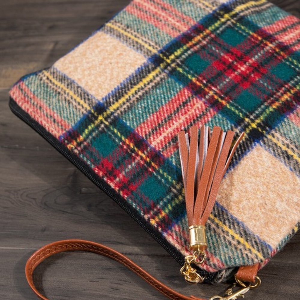 Casual Plaid Print Zipper Crossbody Bag - Picture 8 of 8